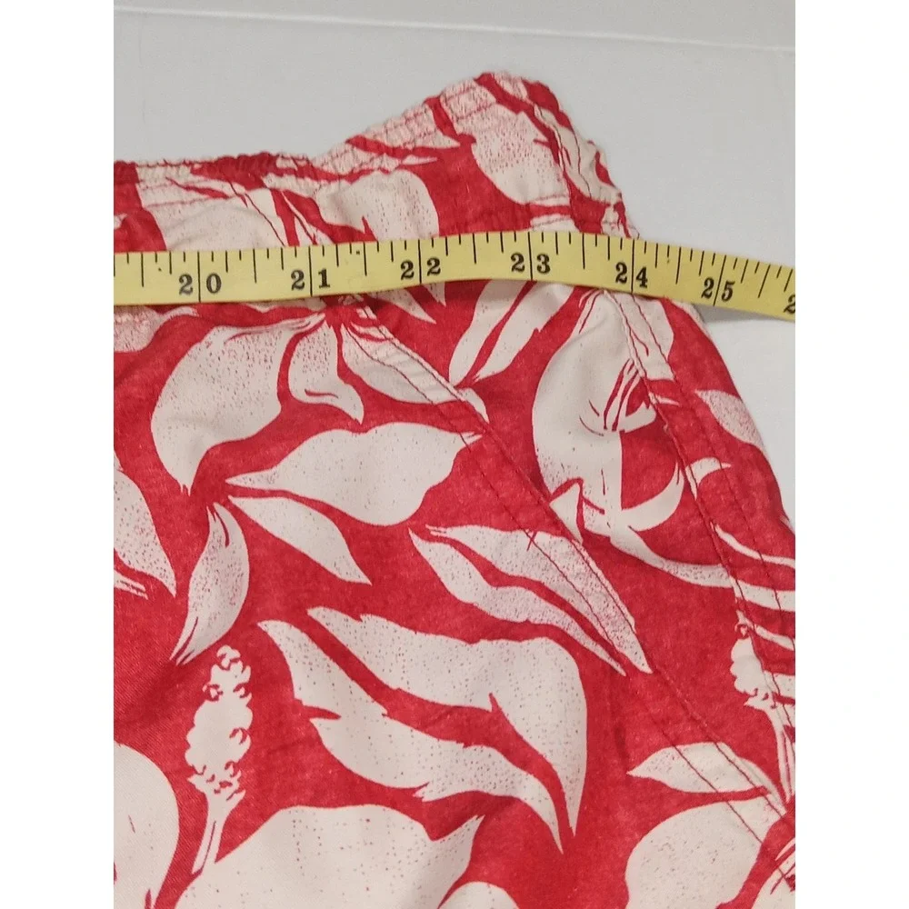 OP Ocean Pacific Hawaiian Swim Trunks Men's XL 40-42 Red Floral‎ Board Shorts